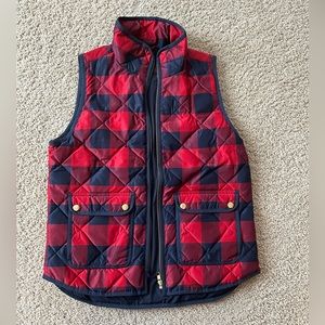 Women’s J.Crew Red and Navy Buffalo Plaid Vest